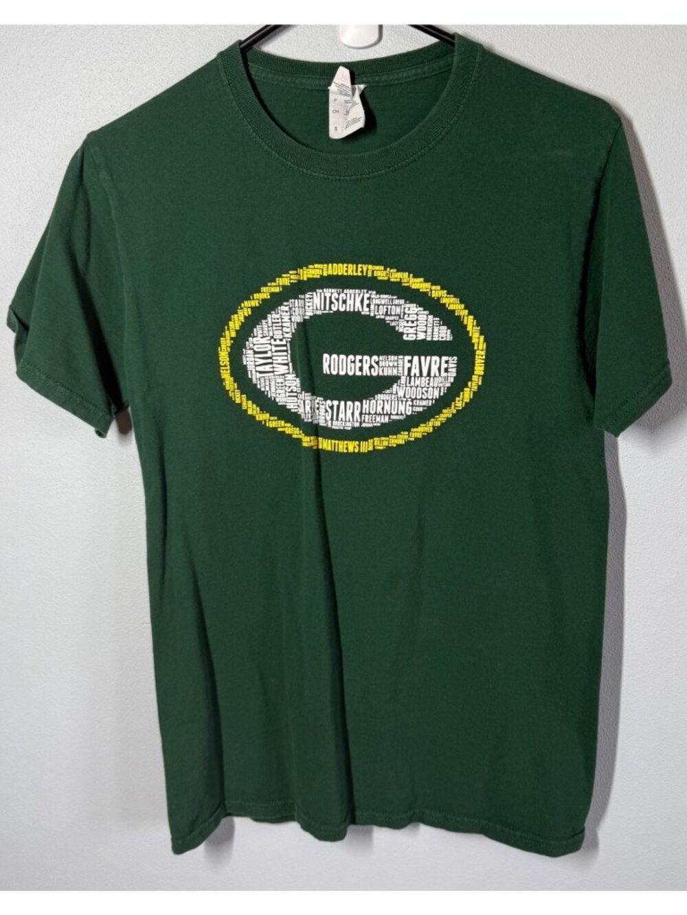 Green Bay Packers Legend Names T-Shirt Adult Unisex Small Short Sleeve Tee Names